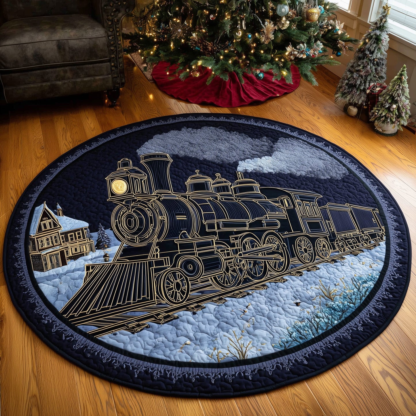 Vintage Train Quilted Round Mat GFTONL6848