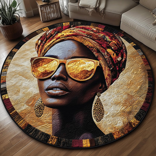 Melanin Crown Quilted Round Mat GFTONL6862