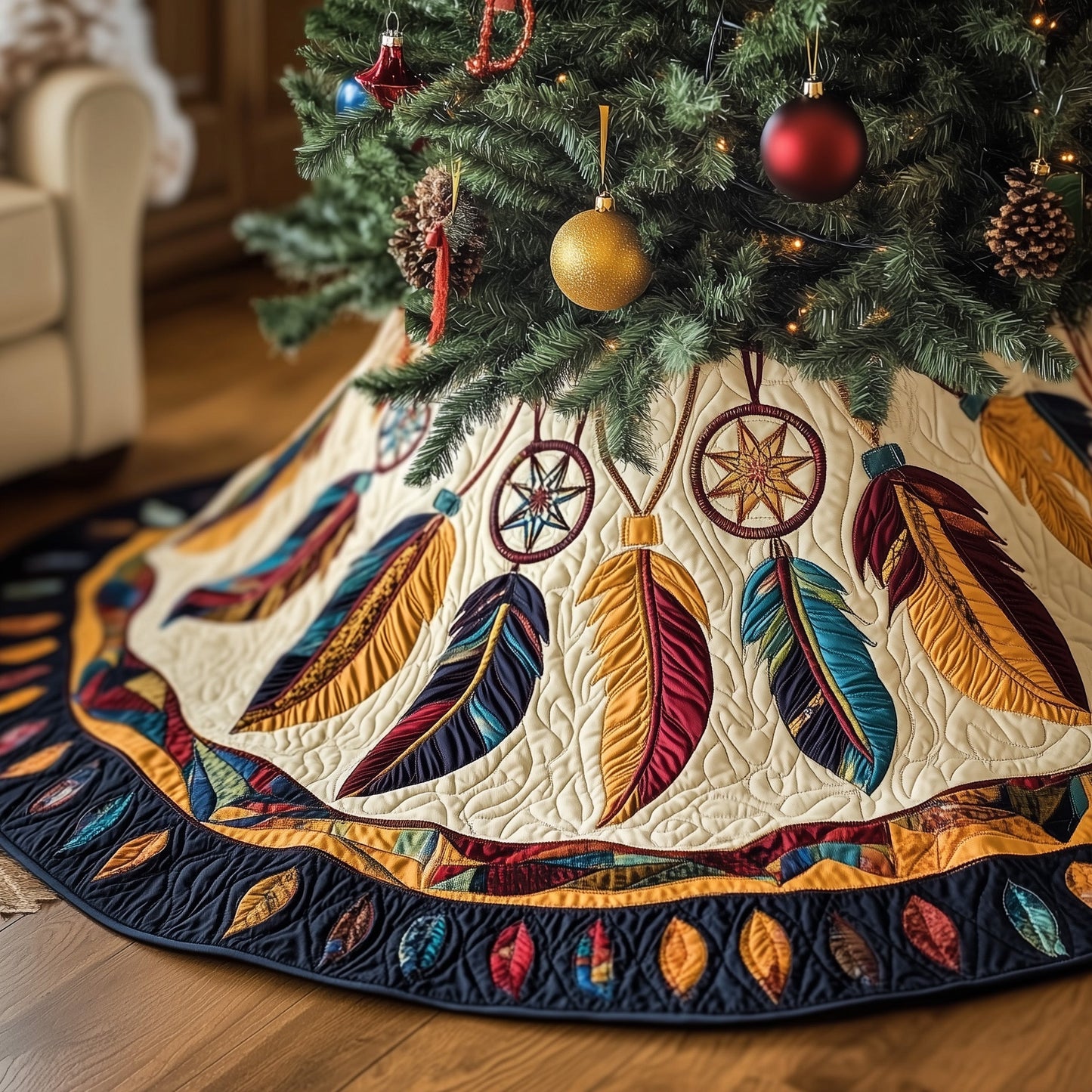 Tribal Soul Dreamcatcher Quilted Tree Skirt GFTONL6879
