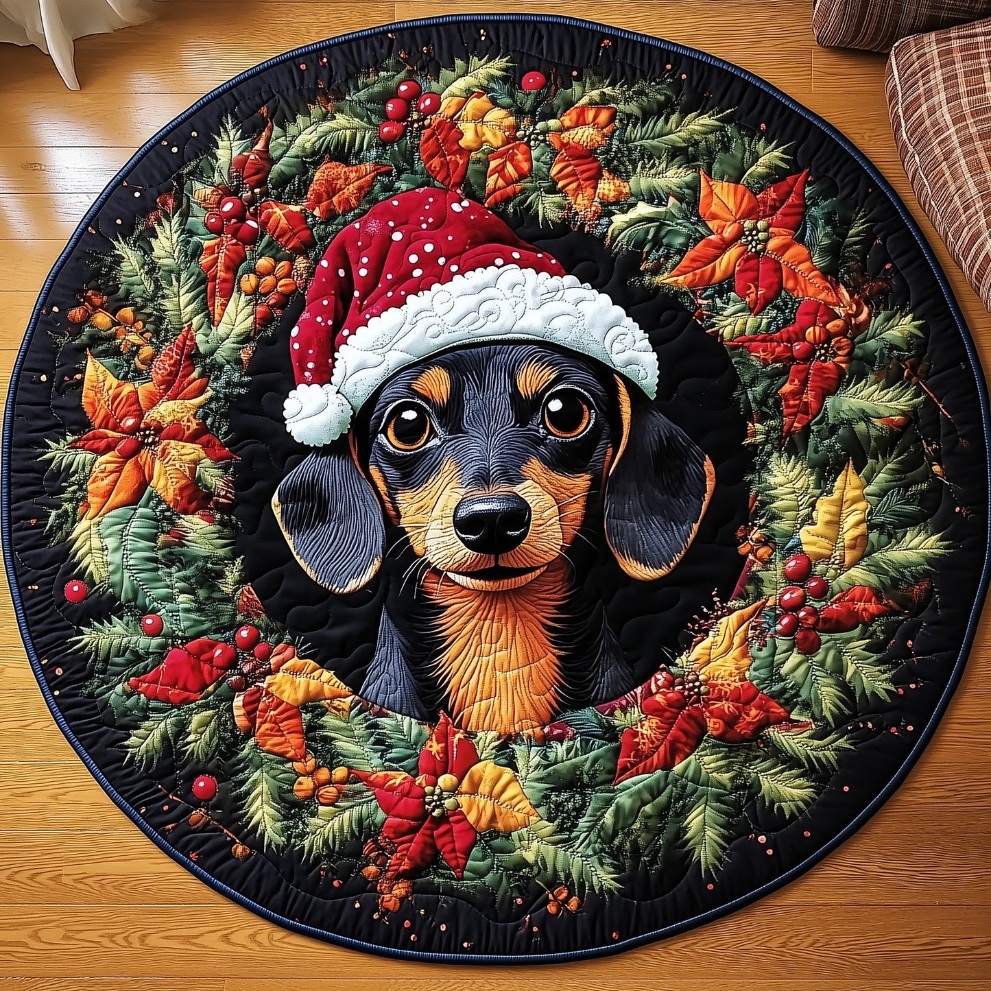 Dachshund Quilted Round Mat GFTONL6896