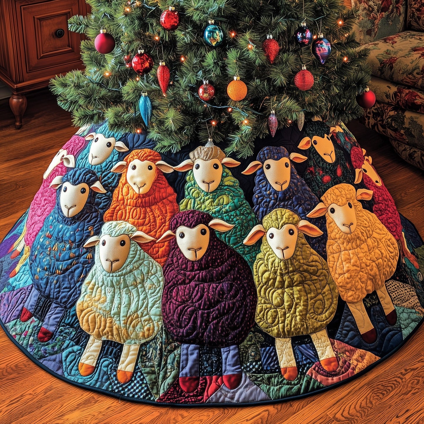 Sheep Heaven Quilted Tree Skirt GFTONL6914