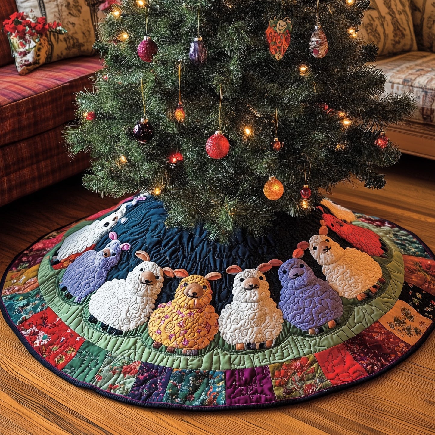 Sheep Heaven Quilted Tree Skirt GFTONL6915
