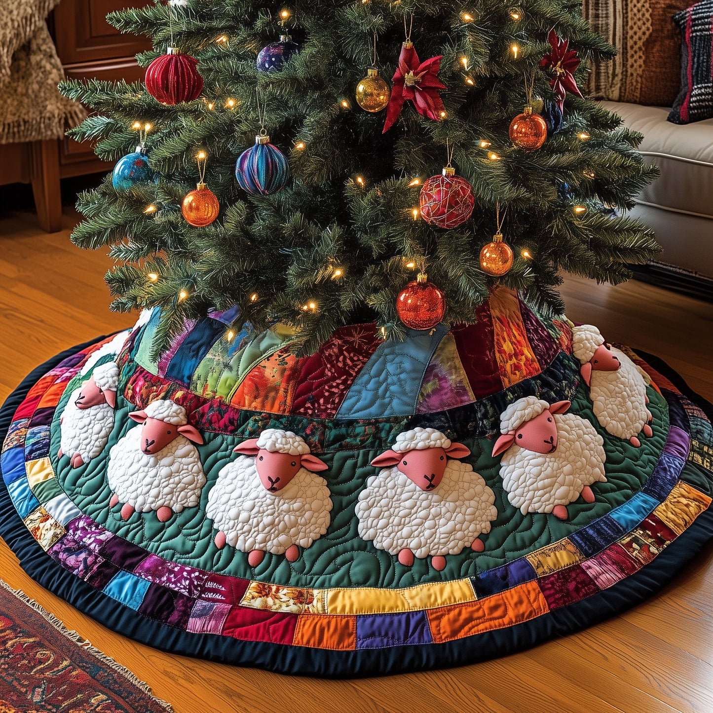 Sheep Heaven Quilted Tree Skirt GFTONL6916