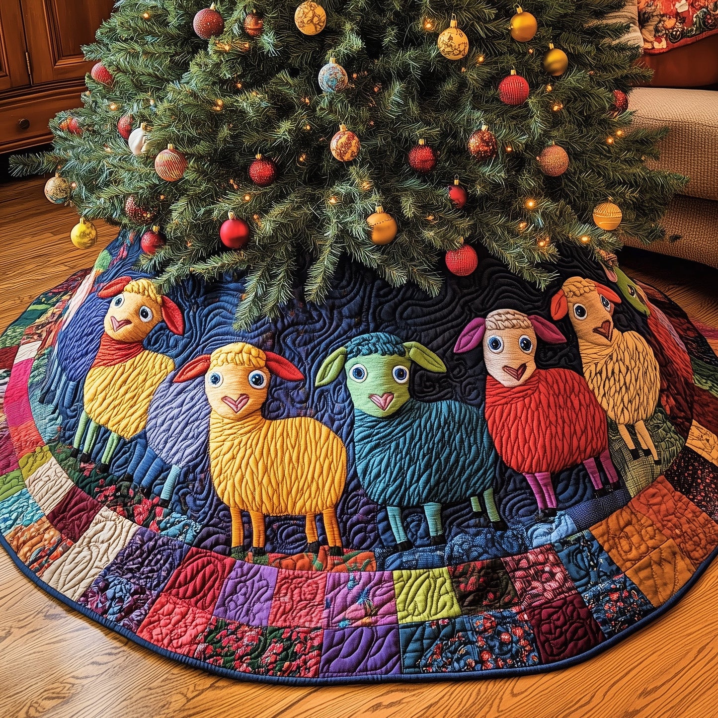 Sheep Heaven Quilted Tree Skirt GFTONL6919