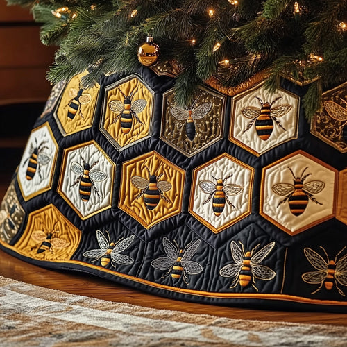 Honeycomb Bee Quilted Tree Skirt GFTONL6925
