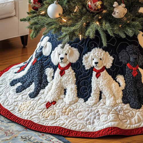 Charming Poodle Quilted Tree Skirt GFTONL6936