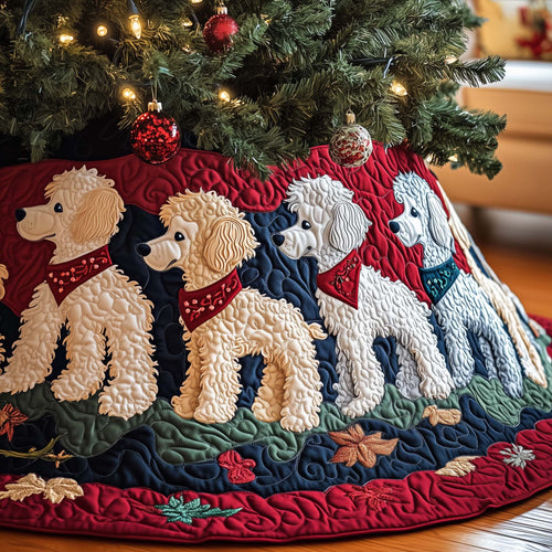 Charming Poodle Quilted Tree Skirt GFTONL6939
