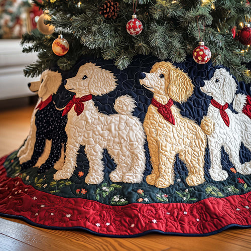 Charming Poodle Quilted Tree Skirt GFTONL6940
