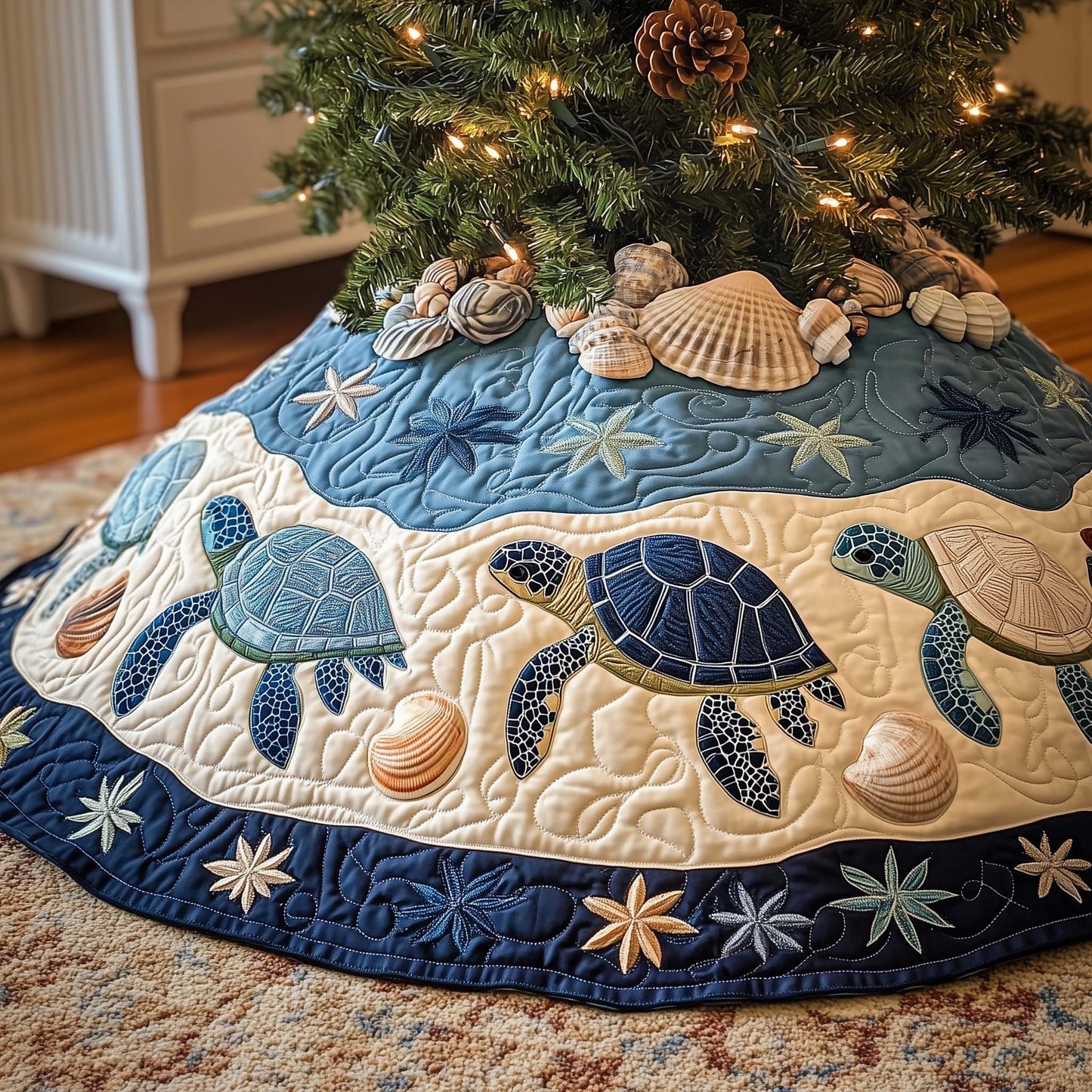 Ocean Breeze Quilted Tree Skirt GFTONL6964
