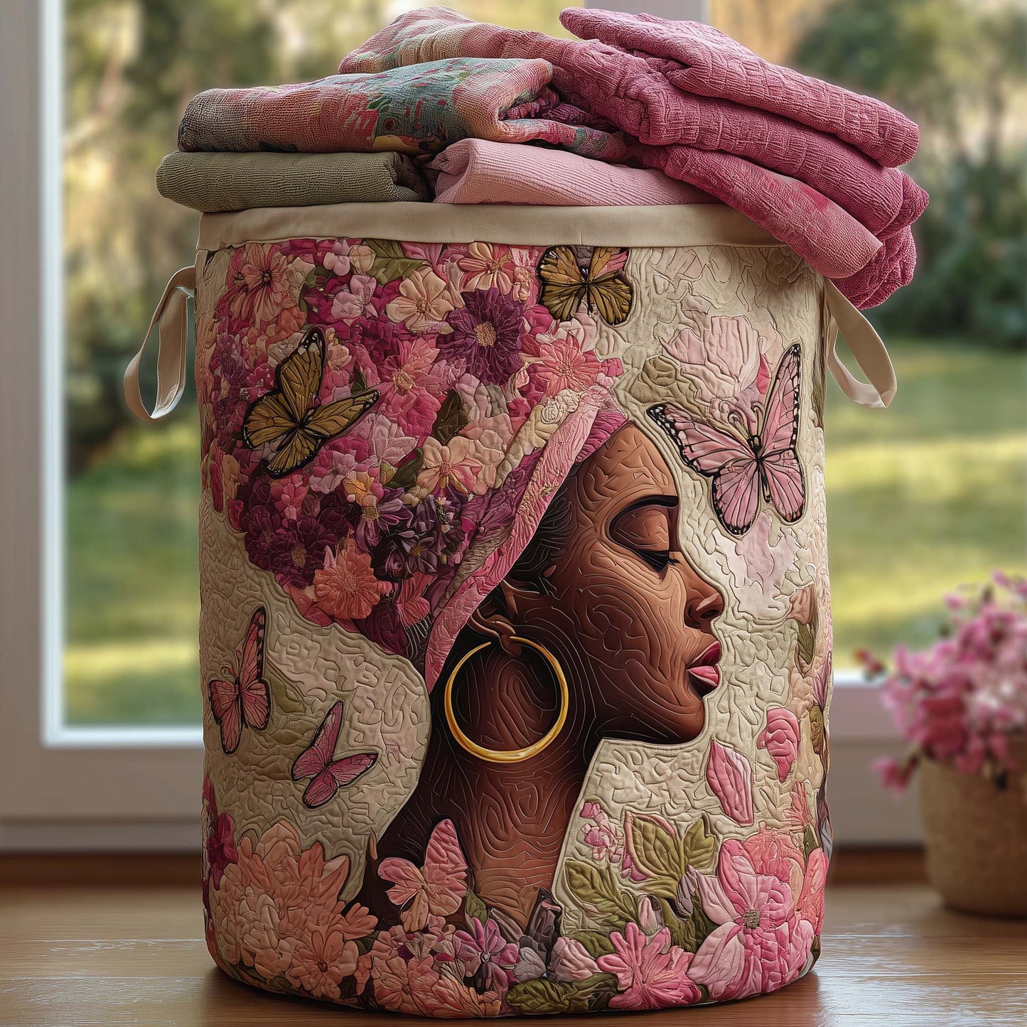 Melanin Legacy Quilted Laundry Basket GFTONL6992