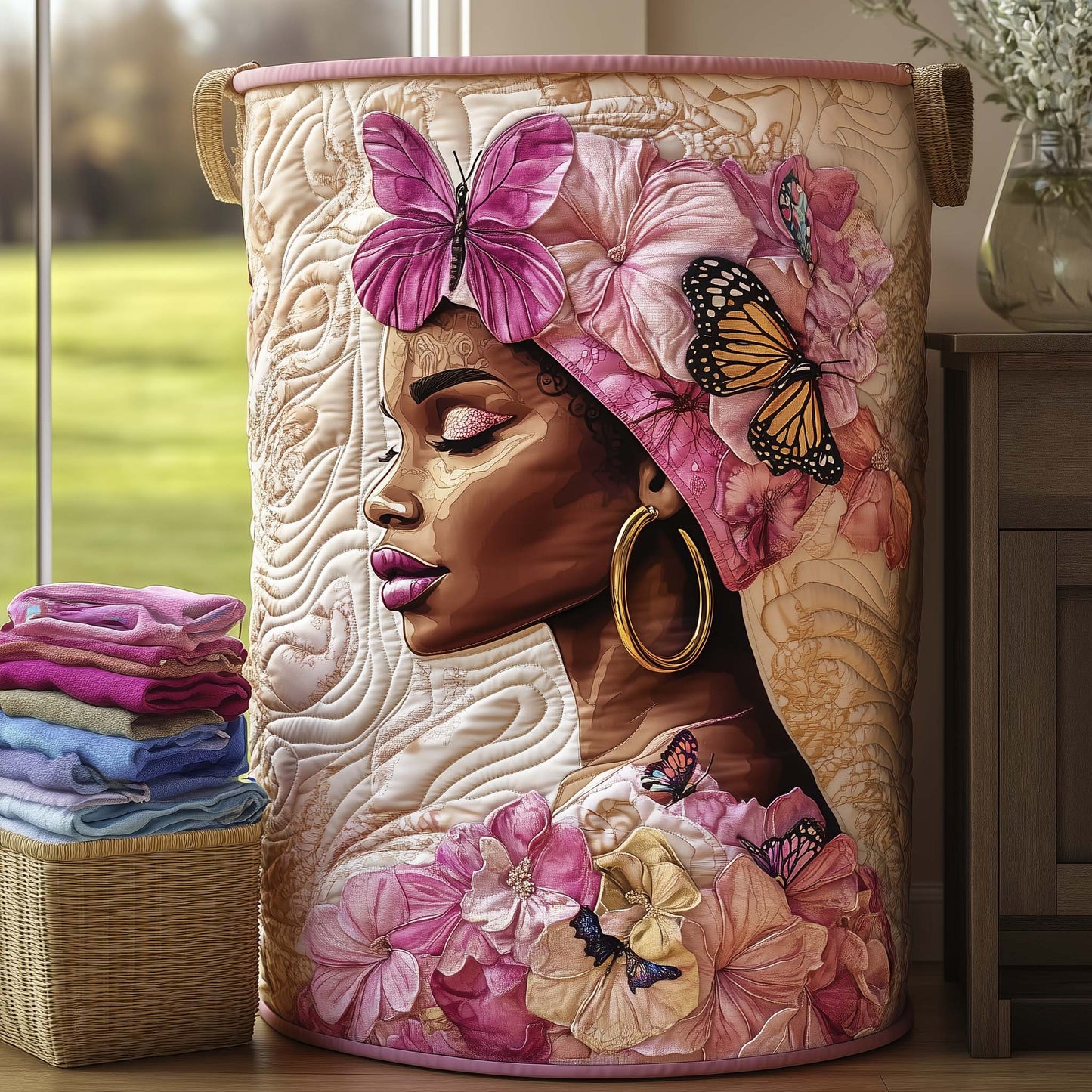 Melanin Legacy Quilted Laundry Basket GFTONL6993