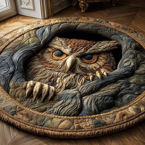 Hollow Owl Quilted Round Mat GFTONL7001