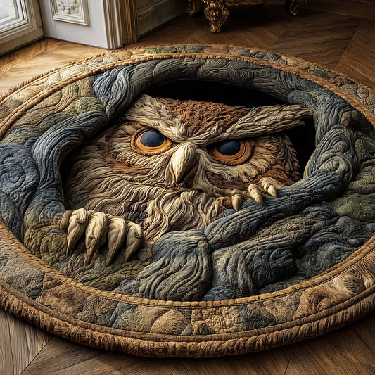 Hollow Owl Quilted Round Mat GFTONL7001