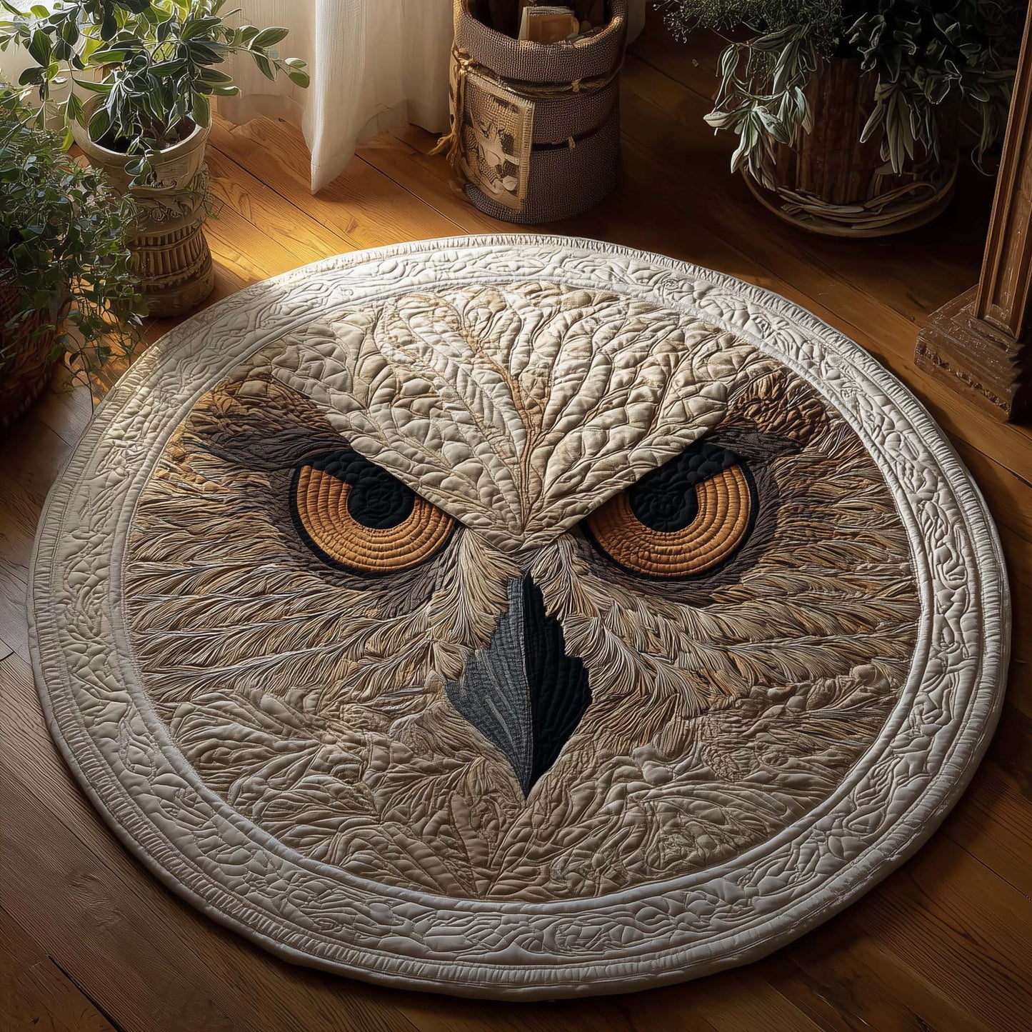 Snowy Owl Quilted Round Mat GFTONL7003