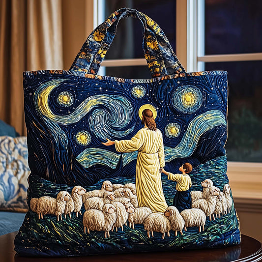 Starry Holly Night Quilted Tote Bag GFTONL7047