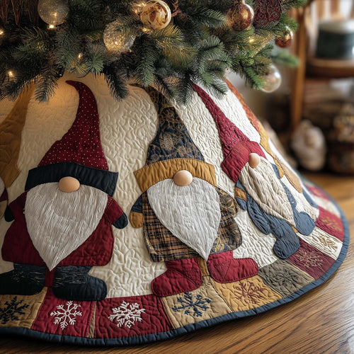 Joyful Gnome Quilted Tree Skirt GFTONL7076