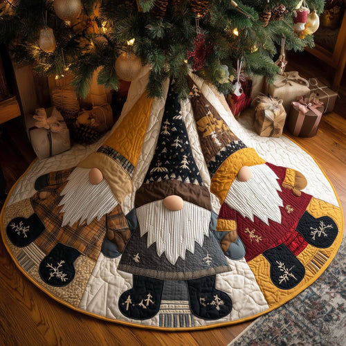 Joyful Gnome Quilted Tree Skirt GFTONL7078