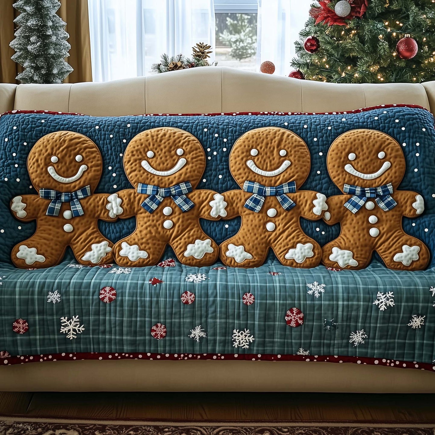 Joyful Gingerbeard Quilted Sofa Cover GFTONL7104