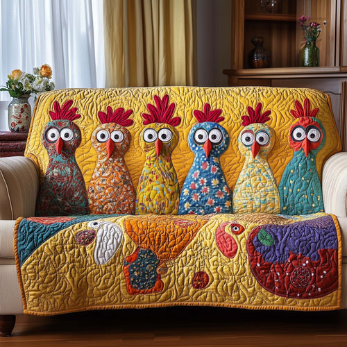 Whimisical Chicken Quilted Sofa Cover GFTONL7116