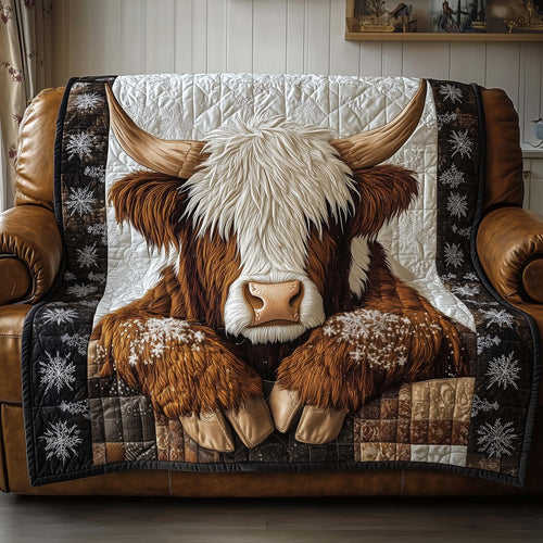 Resting Highland Cow Quilted Sofa Cover GFTONL7122