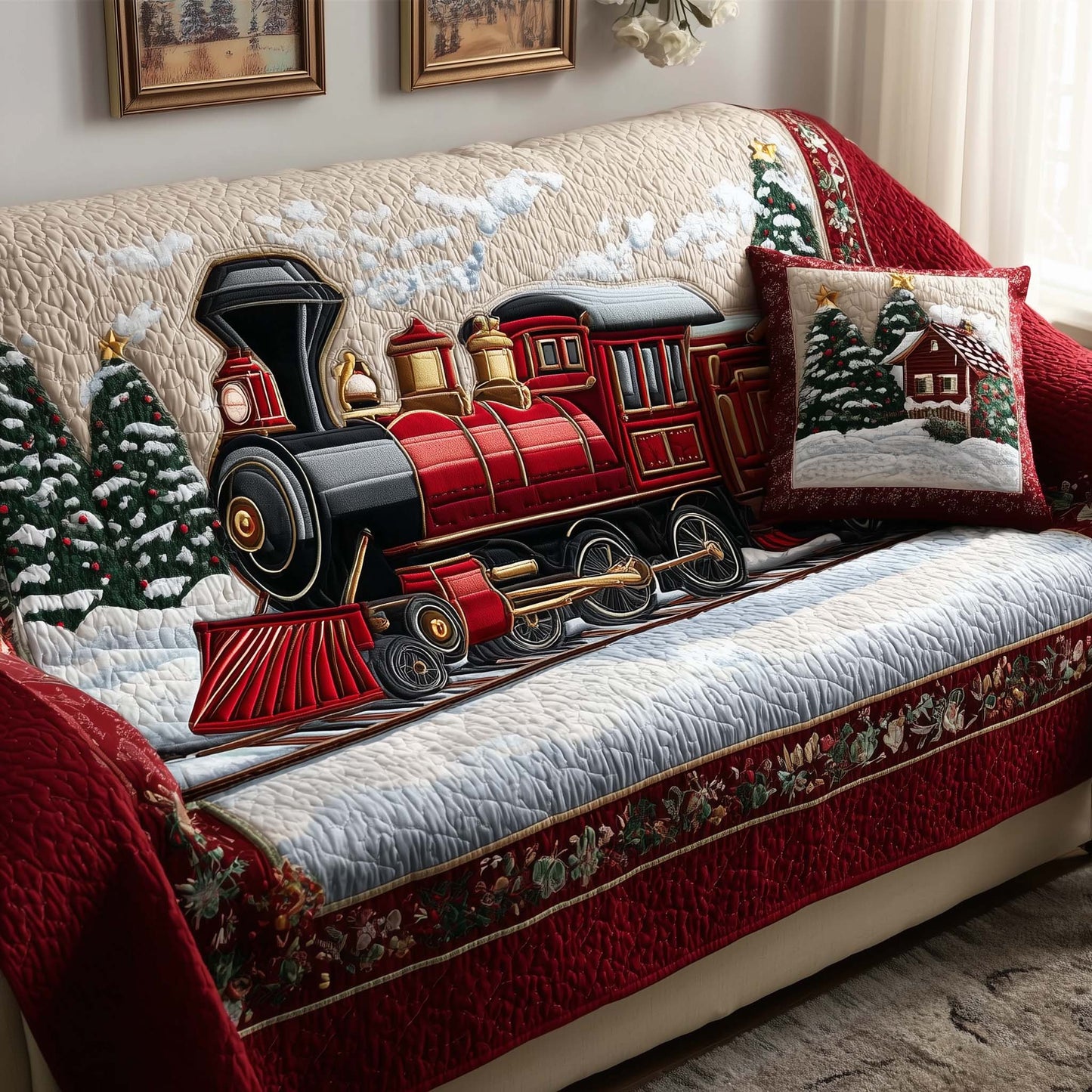 Holiday Express Quilted Sofa Cover GFTONL7197