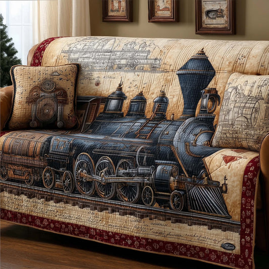 Vintage Train Quilted Sofa Cover GFTONL7202