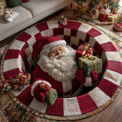Funky Santa Quilted Round Mat GFTONL7213