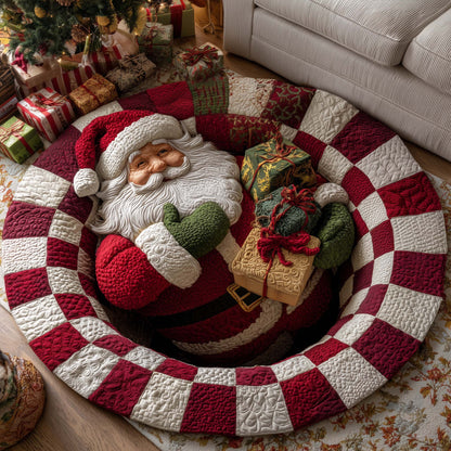 Funky Santa Quilted Round Mat GFTONL7214