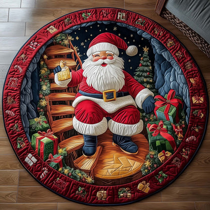 Funky Santa Quilted Round Mat GFTONL7216