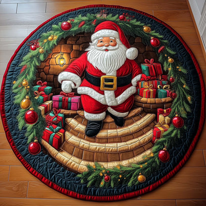 Funky Santa Quilted Round Mat GFTONL7217