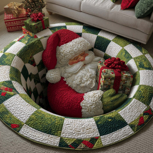 Funky Santa Quilted Round Mat GFTONL7218