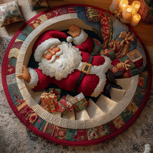 Funky Santa Quilted Round Mat GFTONL7220