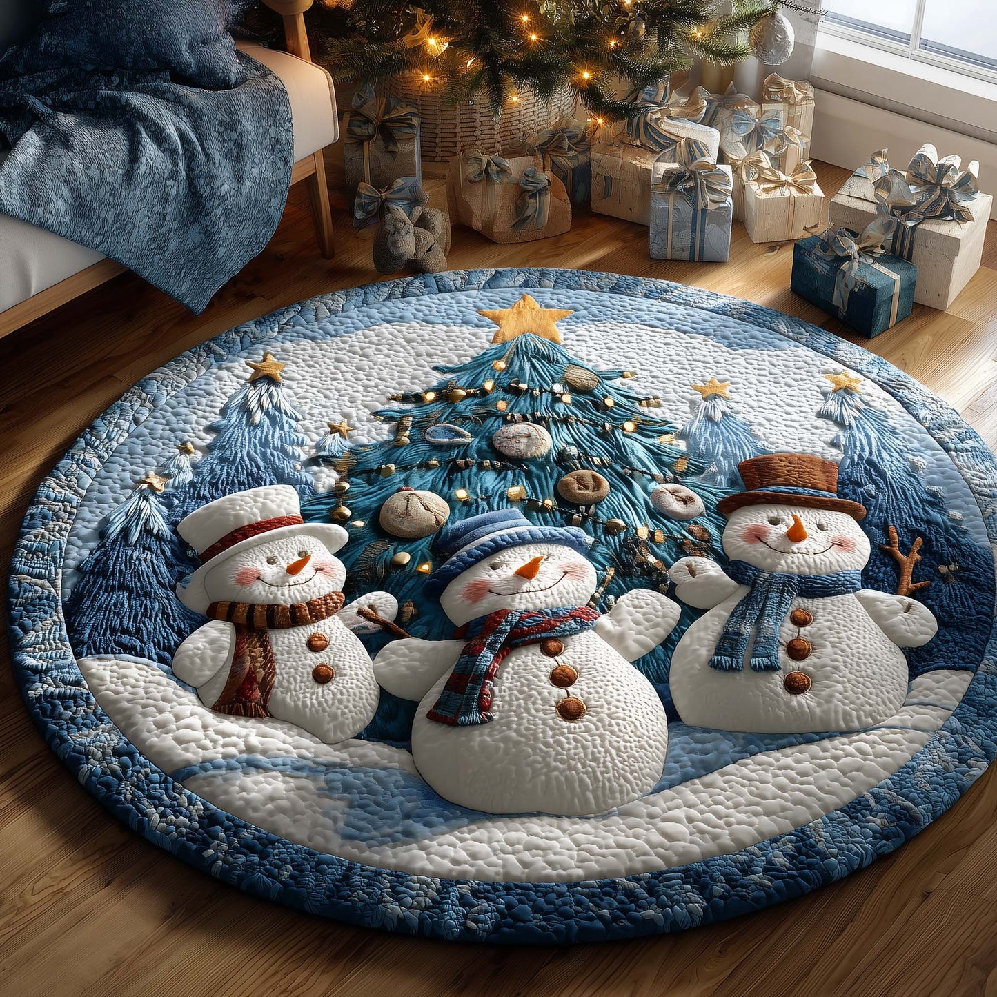 Holiday Glow Quilted Round Mat GFTONL7233