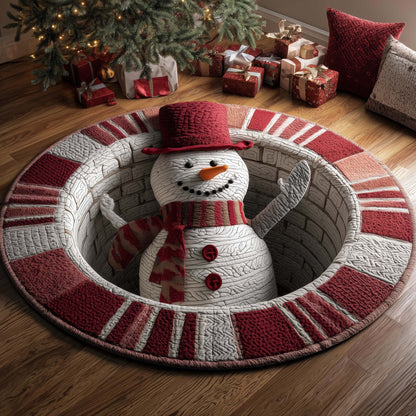Snowman Workshop Quilted Round Mat GFTONL7235