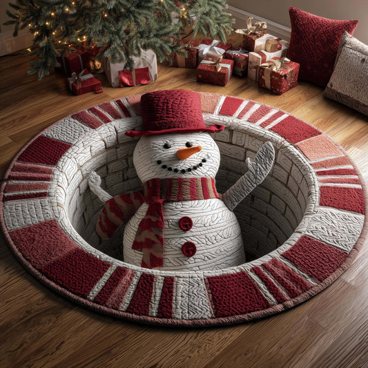 Snowman Workshop Quilted Round Mat GFTONL7235