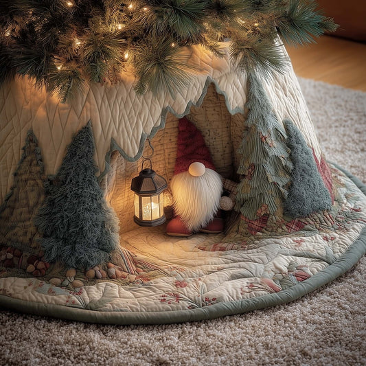 Cheerful Christmas Gnome Quilted Tree Skirt GFTONL7253