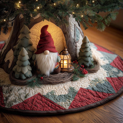Cheerful Christmas Gnome Quilted Tree Skirt GFTONL7255