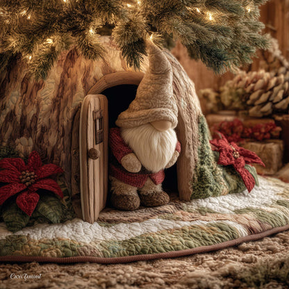 Welcoming Gnome Quilted Tree Skirt GFTONL7257