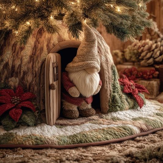 Welcoming Gnome Quilted Tree Skirt GFTONL7257