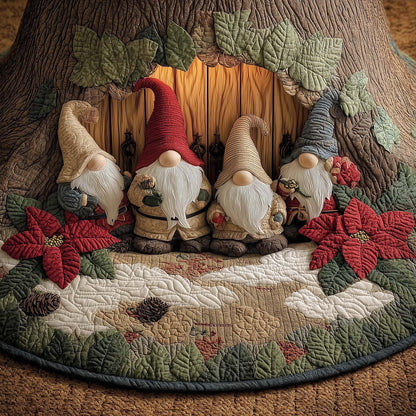 Welcoming Gnome Quilted Tree Skirt GFTONL7260