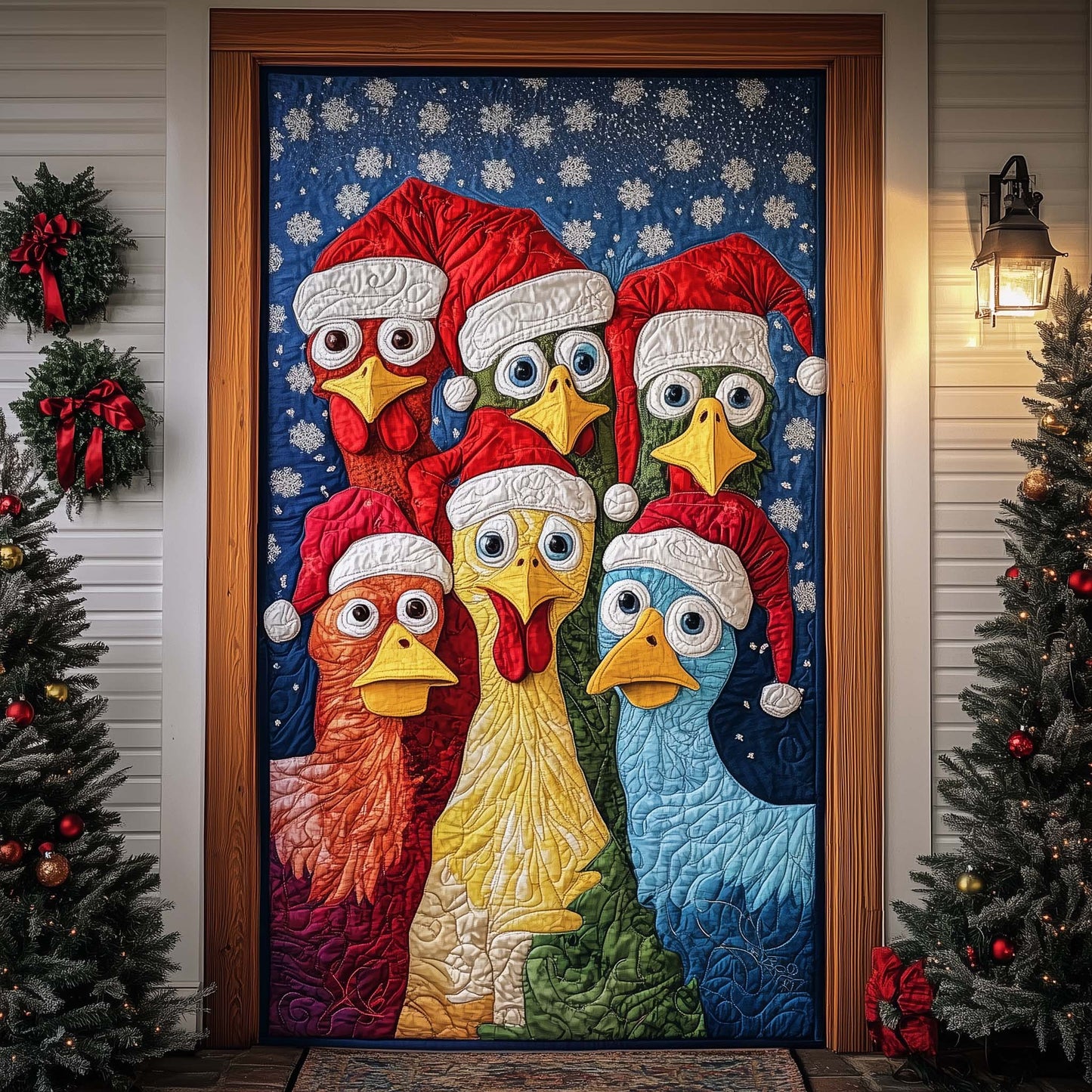 Whimsical Chicken Quilted Door Cover GFTONL7261