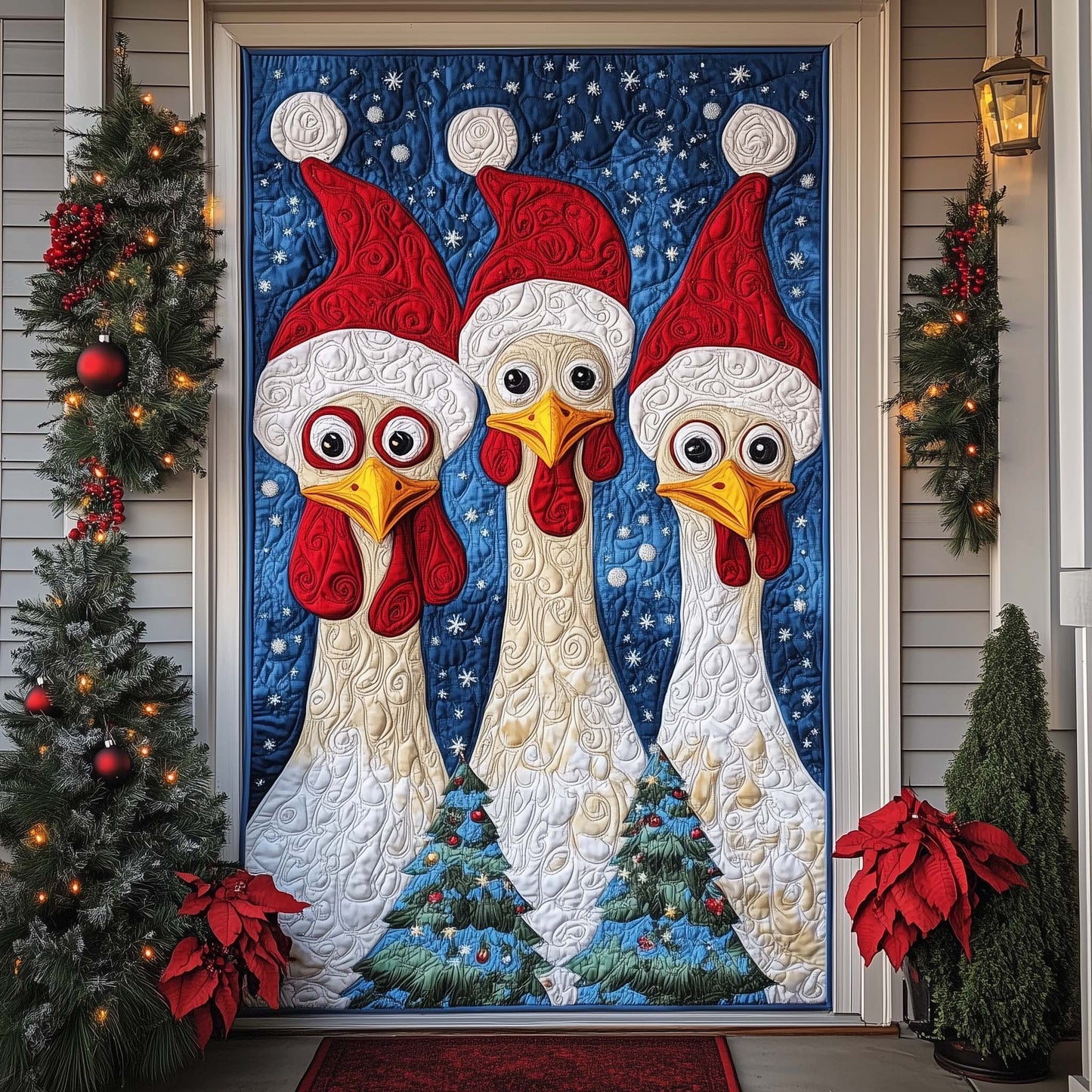 Cheerful Chicken Quilted Door Cover GFTONL7272