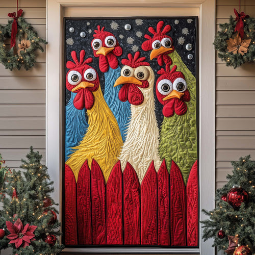 Cheerful Chicken Quilted Door Cover GFTONL7275