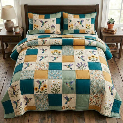 Hummingbird Grace 3-Piece Quilted Bedding Set GFTONL7322