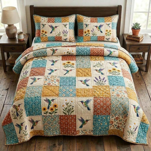 Hummingbird 3-Piece Quilted Bedding Set GFTONL7324
