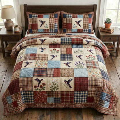 Hummingbird 3-Piece Quilted Bedding Set GFTONL7325