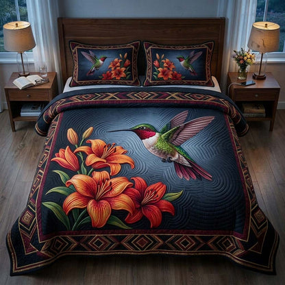 Hummingbird 3-Piece Quilted Bedding Set GFTONL7326