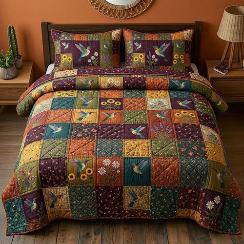 Hummingbird 3-Piece Quilted Bedding Set GFTONL7328