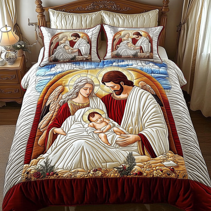 Nativity Scene 3-Piece Quilted Bedding Set GFTONL899