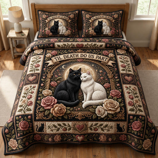 Cat Lovers 3-Piece Quilted Bedding Set GFTONMU1007